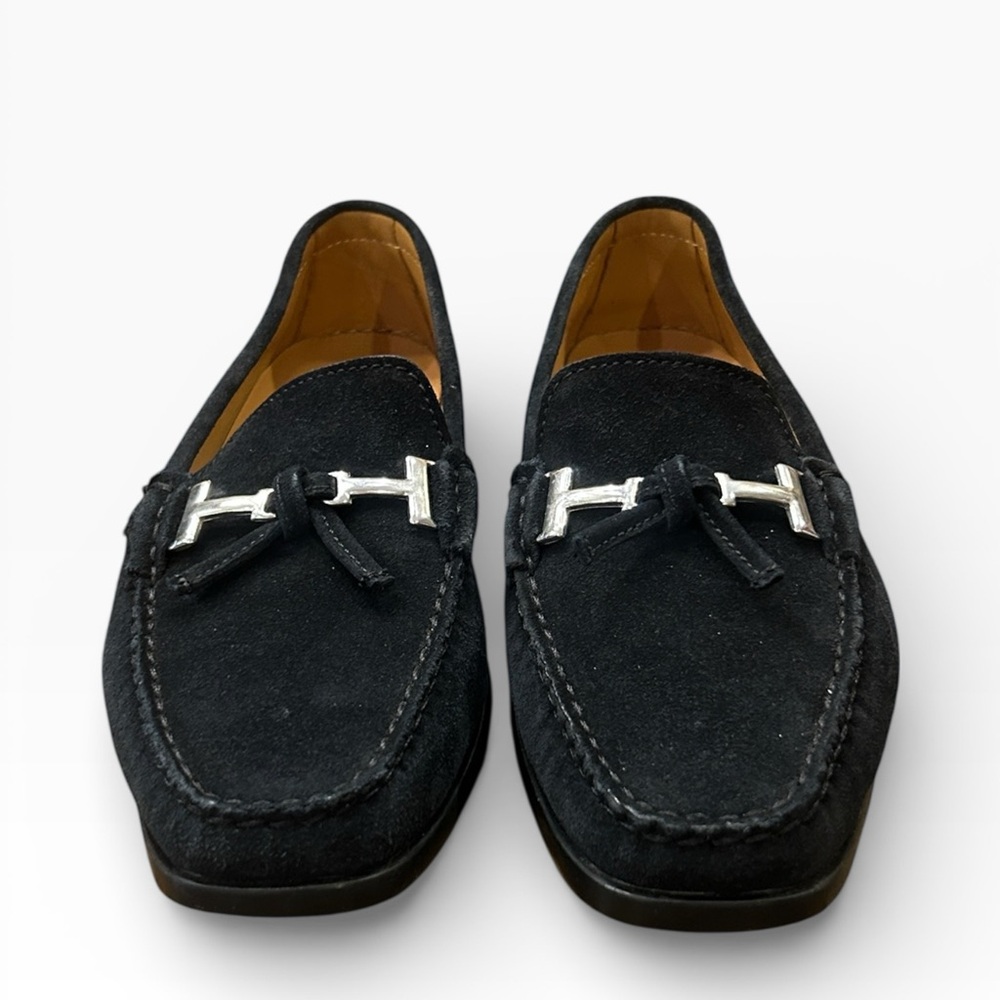Diane B. Tid Bit Italian Black Suede Loafers Size 37 1/2 US Size 7.5 - Picture 7 of 14